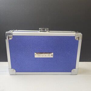 Vaultz Locking Supplies Pencil Box Carrying Case Blue Silver